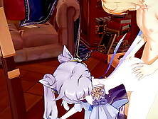 Genshin Impact Anime - Aether x Ganyu Handjoob and plowed - Chinese Japanese Manga Cartoon Game Porn