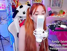 Steamy ASMR session with nude redhead Sabrina great wearing headphones