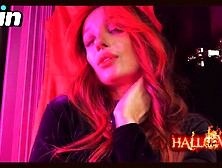 Vampire sucked all the goo.  Halloween oral-sex