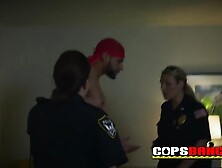 Young Arabic dude with big pecker has to make some asshole smelling to this fatty horny cops