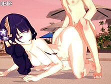 RAIDEN SHOGUN GETS HER REAR-END DESTROYED CARTOON GENSHIN IMPACT