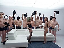 Bts (no cuts) from 1St time Felicia Gokkun,  15 boys,  Cum in Throat,  Michi,  Bukkake,  5on1,  BBC,  double penetration,  Gulp