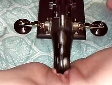 Insatiable woman is often using a bang machine to make herself cum, late at night
