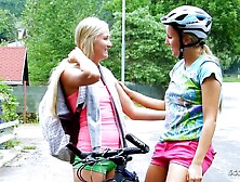 Skinny Virgin Teens Have First Lesbian Sex Outdoor After College