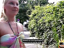 Public German Babe Rides Cocks In Outdoor Gonzo 3Some