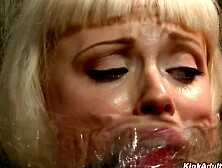 Blonde Bound And Gagged And Toyed