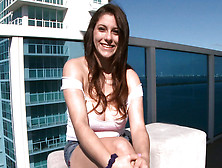 New girl with huge natural tits tries...