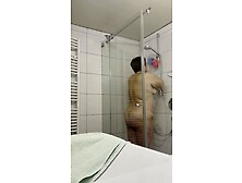German BBW taking a shower and showing full body and face