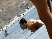 Sexy Topless Girl In A Thong Bikini