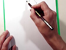 Guy Shows How To Draw A Sexy Girls With A Pencil