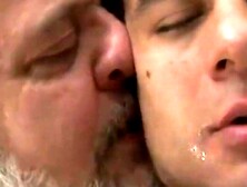 Old Fat Guy Is Giving His Stepson A Good Anal Drilling