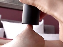 Fun small tit girl vacuums her nips
