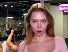 Torn Leggings and Anus of Barefaced Floozy During Workout. Coarse Public Ana...