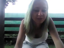 Blonde Outdoor Pussy Play