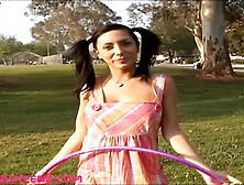 teen hoola hoop outdoor gets fucked and face splattered (18+)