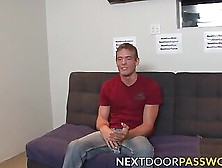 Athletic Jock Davey Marks Jerks Off After An Interview