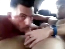 Latino Gay Couple's Steamy Car Blowjob