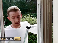 BRAZZERS - Lustful Homeowner Kayla Wild Gets Caught Masturbating & Screwed By 2 Pervy Window Washers