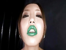 Green Lipstick Snogging With A Hot Japanese Chick And A Masked Man