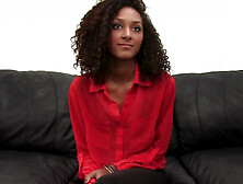 Young Dark Skinned Beauty Olivia Filmed For The 1St Time In Casting!