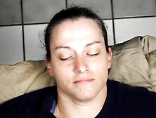 Huge Homemade facial blasting right in her eyes!!! Fixed sound