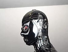 Heavy Rubber Bondage Helmet And Corset