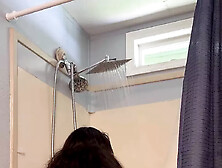 Chubby Girl Plays With Herself During Her Shower Before Work