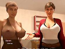 Busty cartoon milf in a schoolgirl fantasy