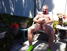 Hairy Daddy Cumming Outside