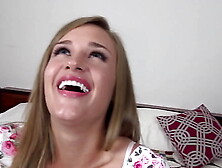 APRIL BROOKES Charming 19 YO Blonde All Natural Chick Next Door SELF PERSPECTIVE Bj and Gets Enormous Messy Sperm shot