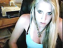 Glamorous golden-haired masturbates on cam