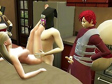 Gaara Fucks Her Sister Temari In the Kitchen Family Sex Naruto Hentai
