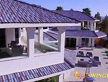 Busty swinger wife celebrates her mans birthday with a swing party