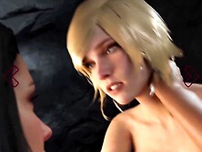 3D Dominant Futanari MILF fucks Bound Girl in Mouth, Ass and Pussy
