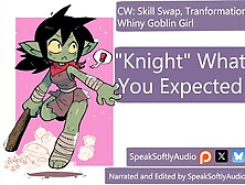 Custom: Cocky Knight Turns Into A Little Alluring Femboy Goblin F/a