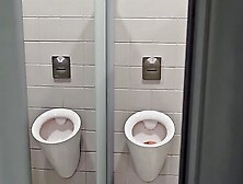 Piss Play And Cum At Public Restroom