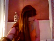 Shy Redhead teen girl masturbating