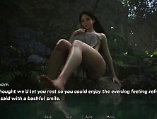 Hot spring bath with stepmom and her friend in nature