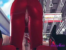 Evangelion Cartoon 3D - Shinji Hand-Job Oral Sex And Rides Asuka In A Train - Asian Cartoon Manga Chinese Porn