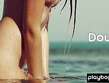 "Teenage Babe in Skimpy Swimwear Teasing Striptease & Masturbation"