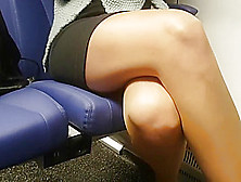 Girl In Train Shiny Pantyhose