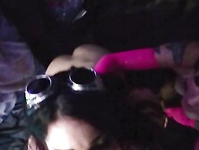 Raver Sluts Gag on Cock and get Fucked