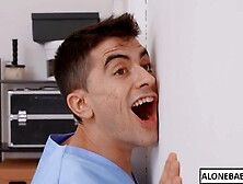 nurse gets a glory hole ass fuck