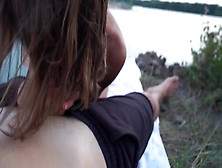 Georgeous Slut Rides Cock Near The Lake Until Big Dick Cums