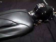 Slave Roxy Hooded,  Muzzled In Bonddage Sack