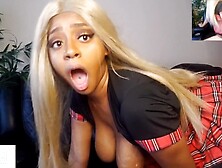 Black College Girl Isla Cox Enjoys Large White Prick