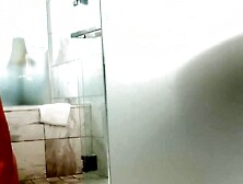 Busty MILF with Inked Body Licks & Fingers Pussys in Hot Bath