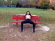 Topless public flashing in park