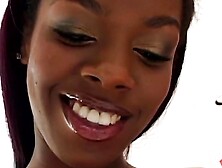 Her Tight Ebony Pussy Is Ready To Be Ruined By A Long White Cock