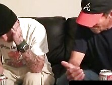 Mustached stud takes raw dick after deepthroating